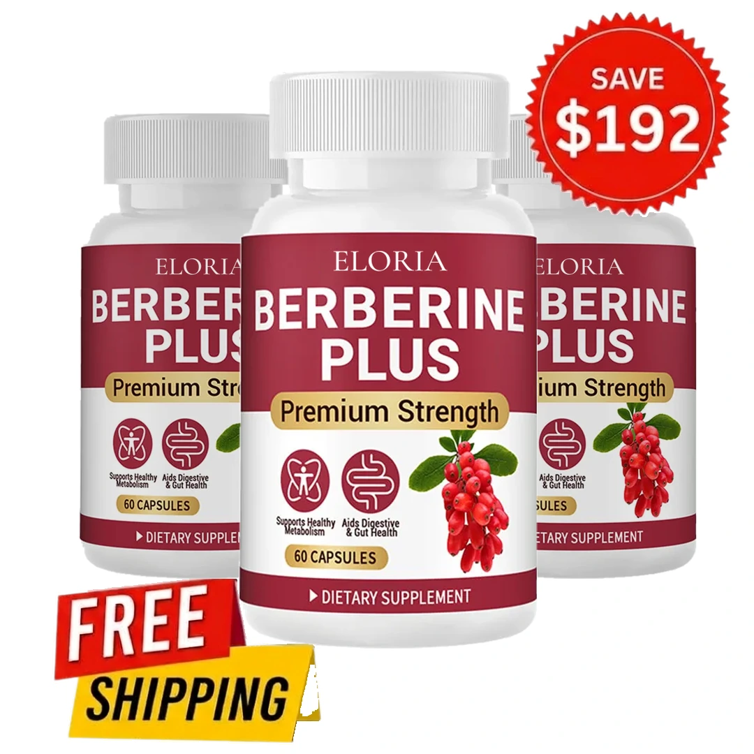 Three bottles of ELORIA Berberine, 3 month supply