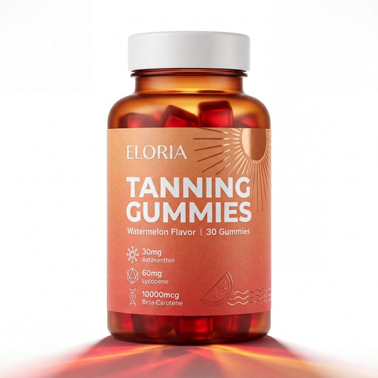 ELORIA Tanning Gummies jar