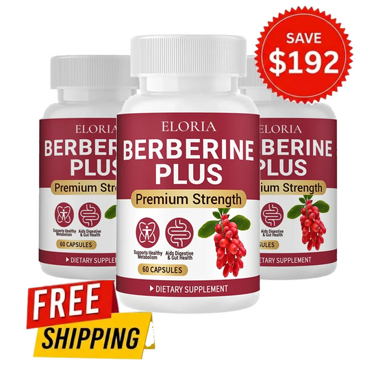 Three bottles of ELORIA Berberine, 3 month supply