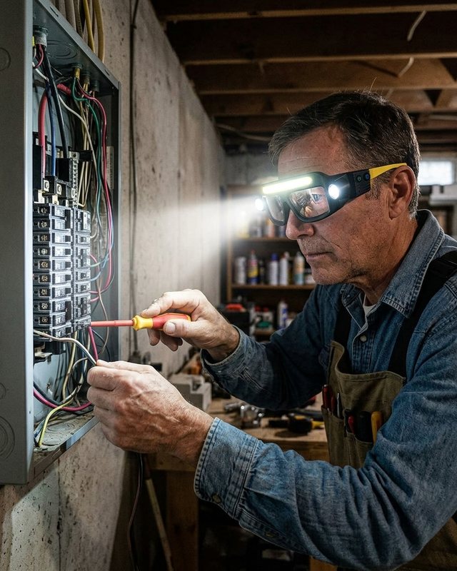 Electrical panel work lighting