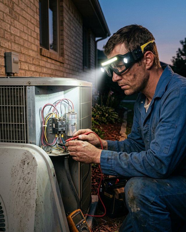 HVAC service work lighting