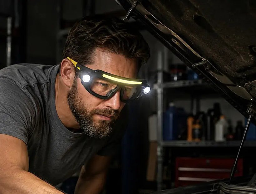 Hands-free lighting at eye level