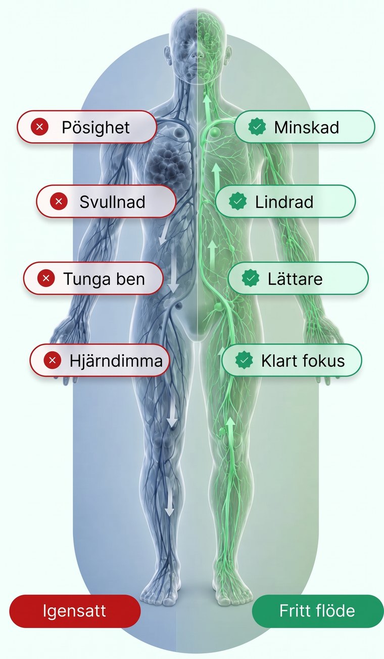 Igensatt kontra fritt lymfflöde